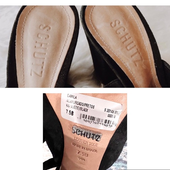 Shutz black suede Damila crisscross tie sandals - Picture 9 of 11